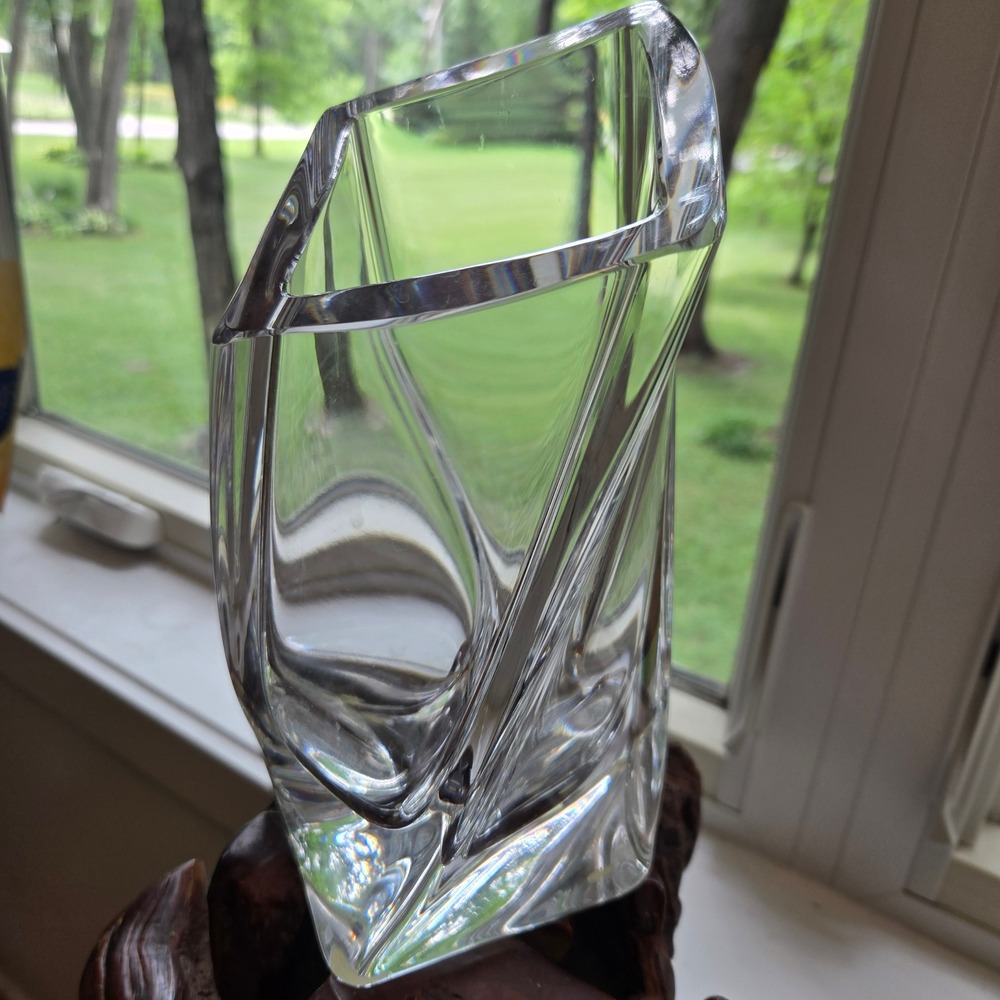 Kosta Boda Vase Goran Warff Twisted Art Glass Signed Swedish Crystal 7-9" Modern - Picture 2 of 10